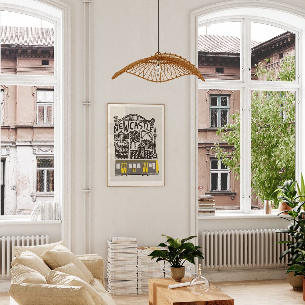 Newcastle city print in modern apartment
