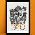 Exeter print — bold mid-century skyline illustration by Fox & Velvet
